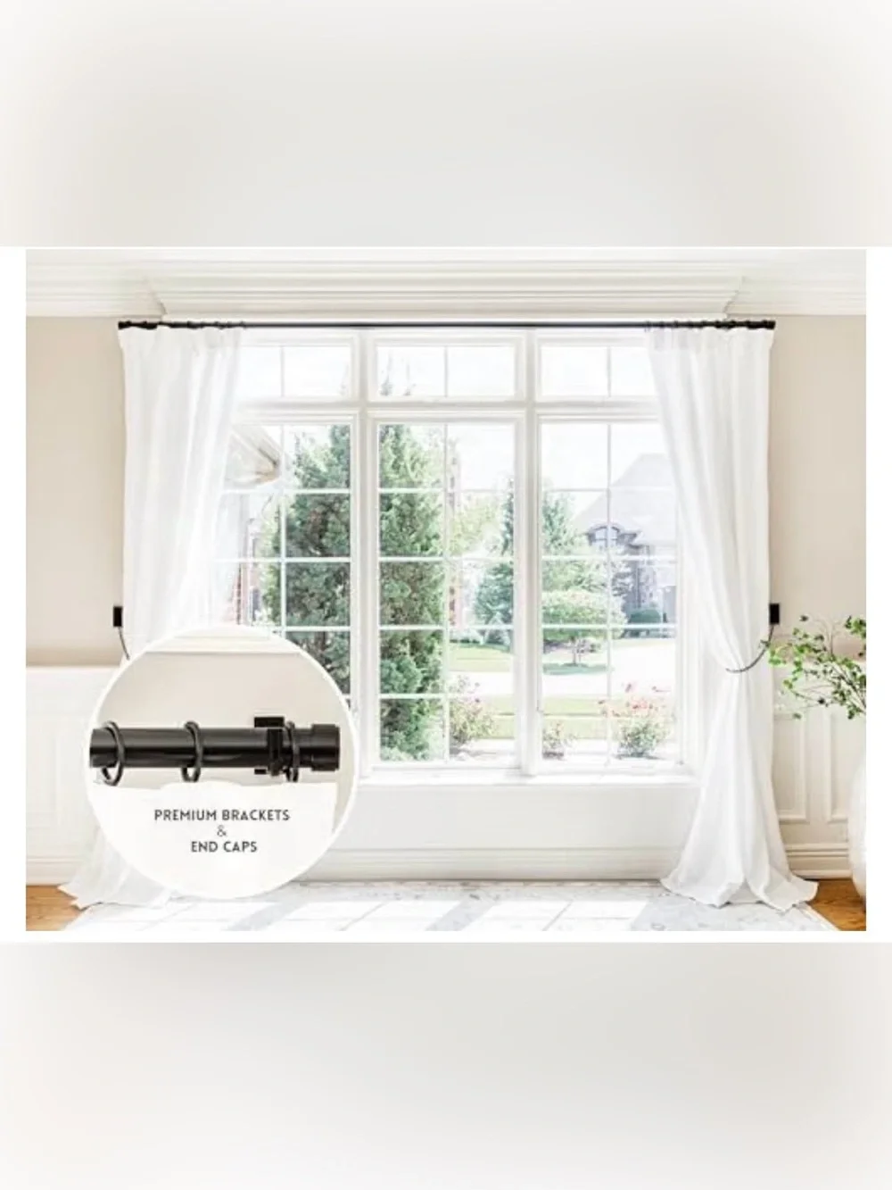 1 1/4” Curtain Rod 14 Ft - BLACK